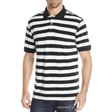 Homens de algodão por atacado Camisas Polo Casual Stripe Moda Camisa Polo